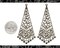 Antiqued Silver Plated Brass Triangular Lace Drop Charms - Set of Two - S-P124